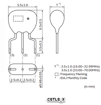 機械図面 - Murata CSTLS CERALOCK™共振器